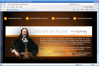 Screenshot de Ruyter website