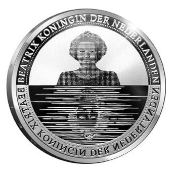 Vorzijde van de munt met Koningin Beatrix
