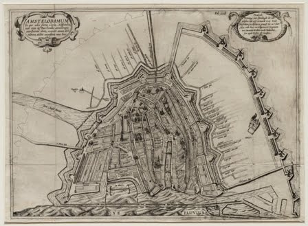 Onbekend, plattegrond van Amsterdam stadsvergroting 1614