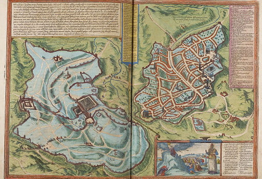 Jeruzalem, Braun & Hogenberg, 1572 Jeruzalem, Braun & Hogenberg, 1572
