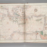 Portolaankaart van het oosten van de Middellandse zee, Battiasta Agnese, circa 1550. Portolaankaart van het oosten van de Middellandse zee, Battiasta Agnese, circa 1550.