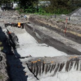 Romeins kanaal opgegraven in Leidschendam Romeins kanaal opgegraven in Leidschendam