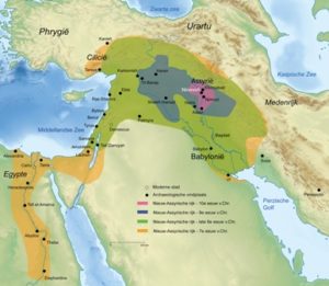 Kaart van het Nieuw-Assyrische rijk  © Sémhur Wikimedia Commons 