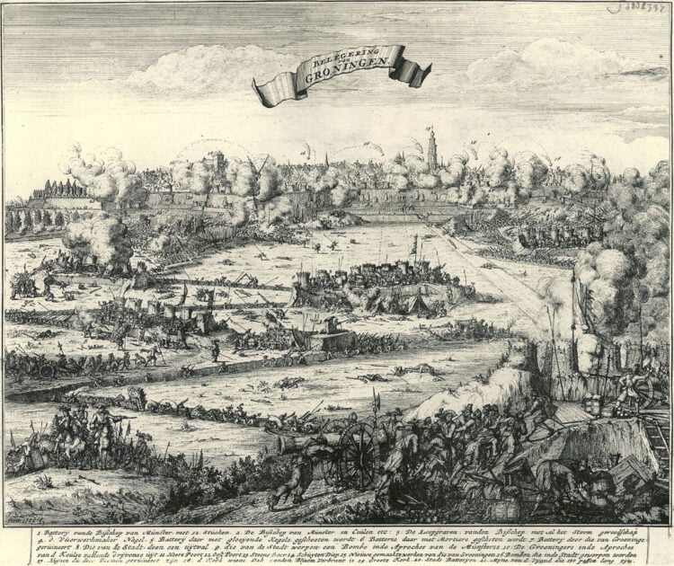 Prent van beleg van Groningen door Bernard van Galen 1672