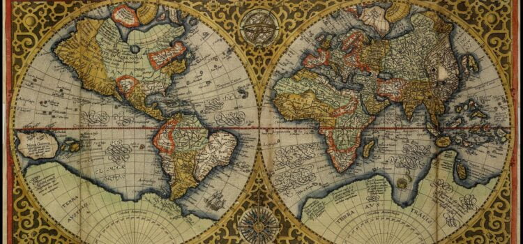 Wereldkaart uit 1590 van Petrus Plancius